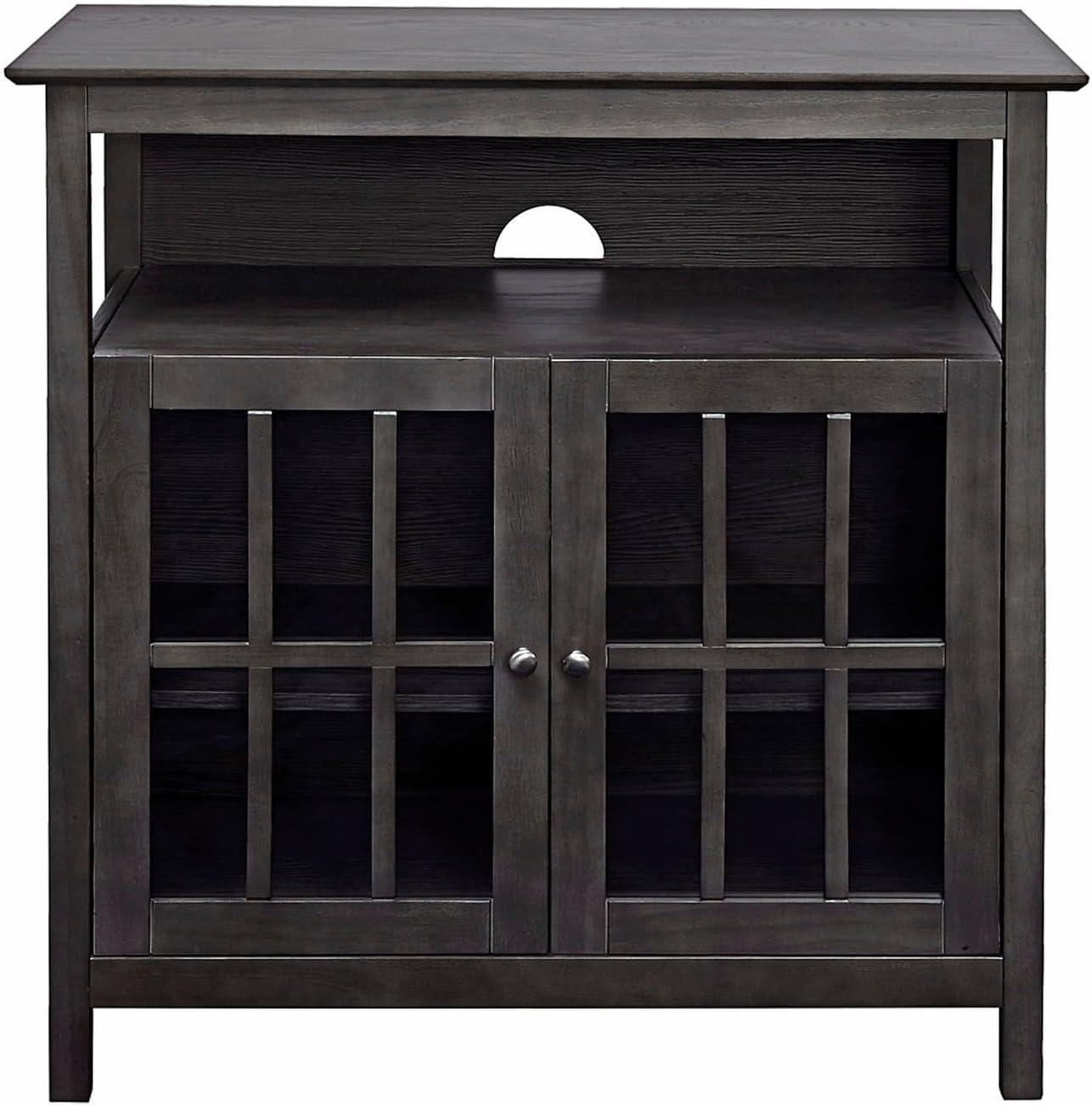 Convenience Concepts Big Sur Highboy TV Stand with Storage Cabinets for TVs up to 40 Inches, Weathered Gray