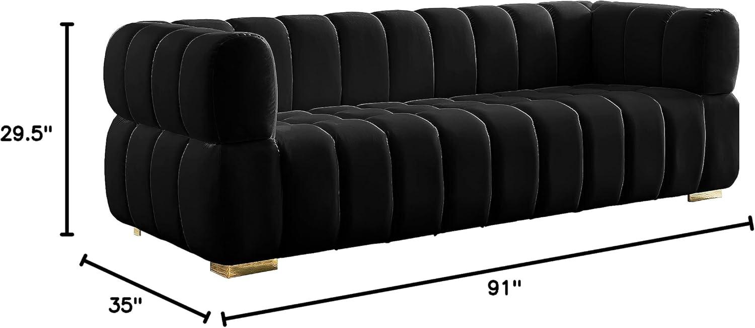 Meridian Furniture Gwen Black Velvet Sofa