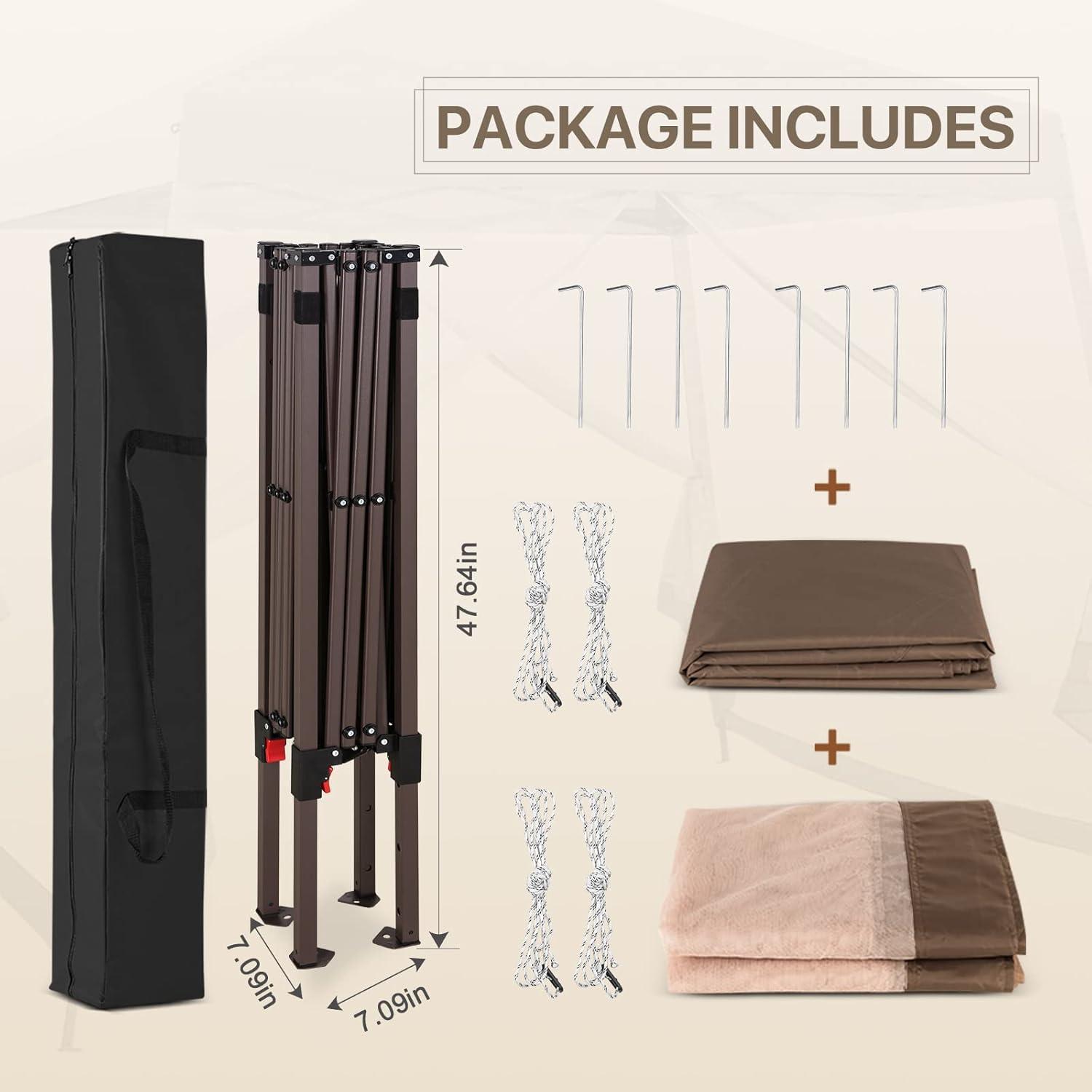 COOS BAY 10 Ft. W X 10 Ft. D Steel Pop Up Slant Leg Patio Gazebo With Netting