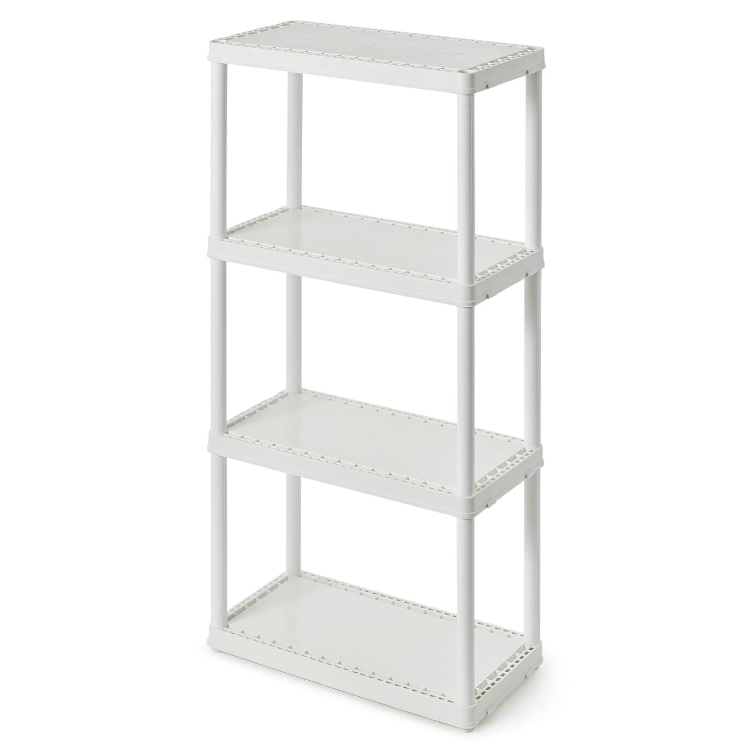Gracious Living 4 Shelf Fixed Height Solid Light Duty Home Storage Unit