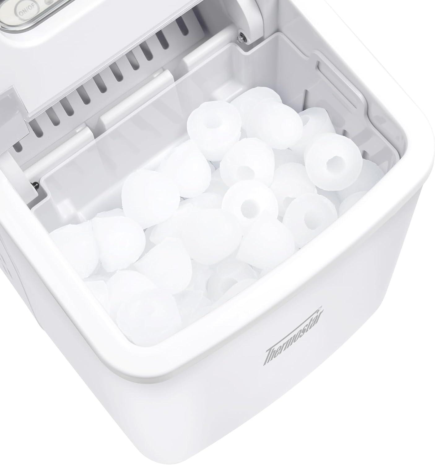 THERMOSTAR Thermostar 26-Pound Automatic Self-Cleaning Portable Countertop Ice Maker Machine With Handle