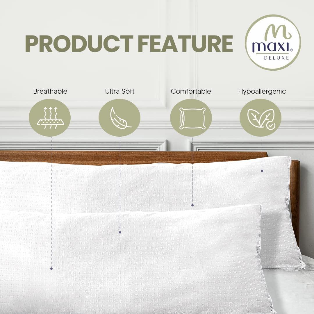 Maxi 100% Cotton Down Alternative Vacuum Packed Body Pillows – White