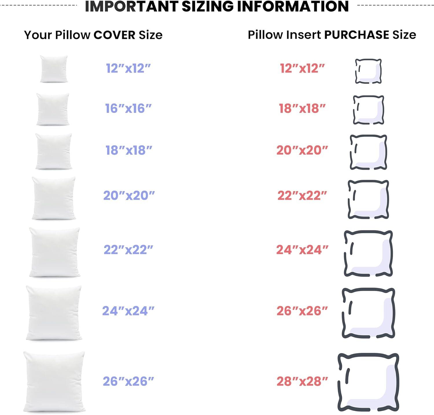 CodYinFI Pillow Insert 16" x 16" Polyester Filled Premium Fabric Cover (2 Pack)