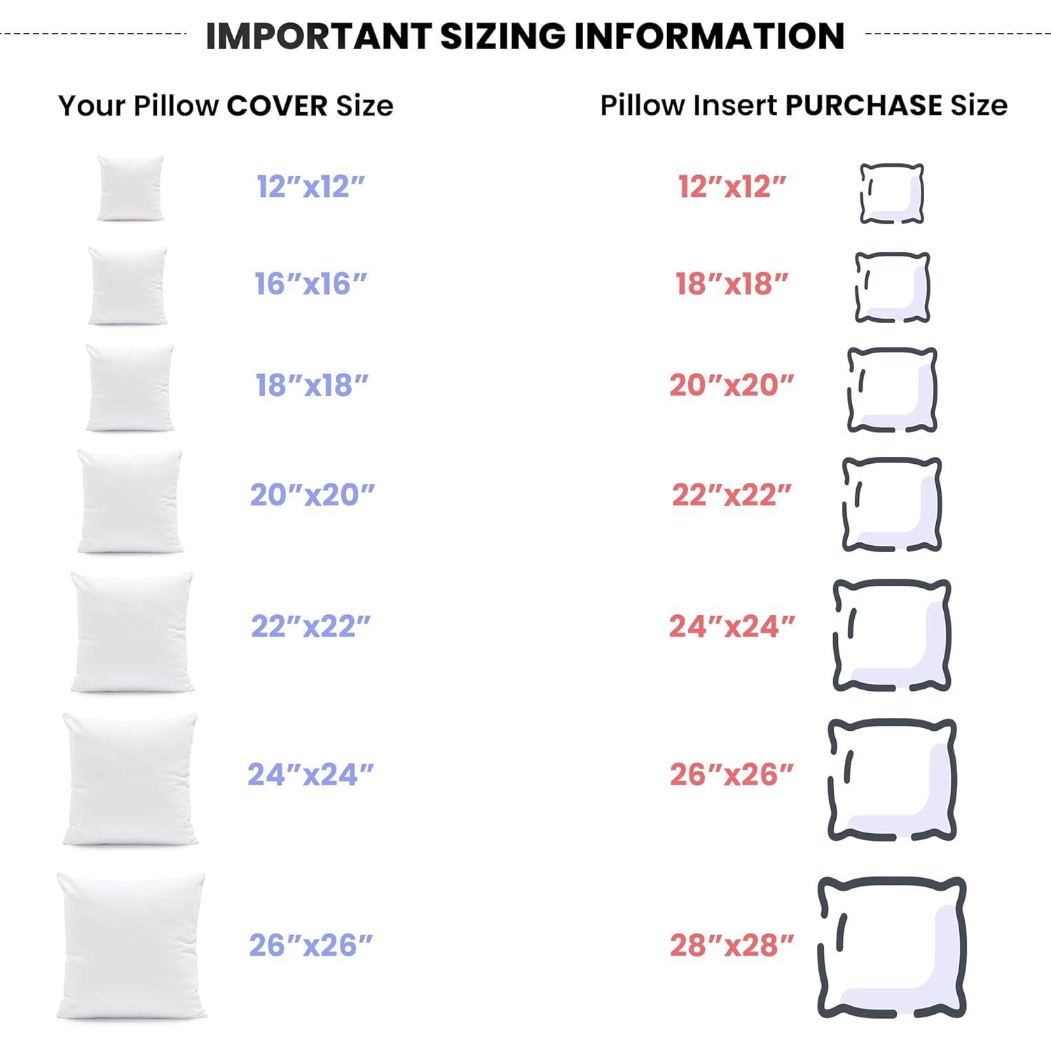 CodYinFI Pillow Insert 16" x 16" Polyester Filled Premium Fabric Cover (2 Pack)