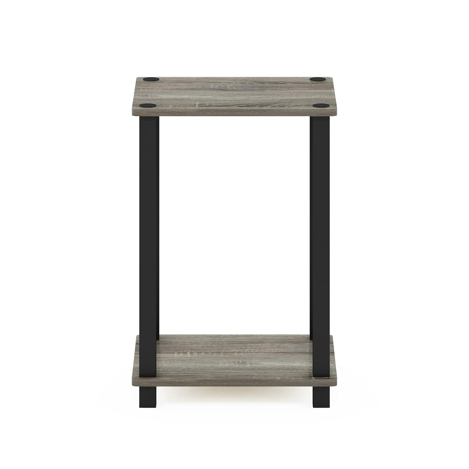 Furinno Simplistic End Table, Small, French Oak/Black