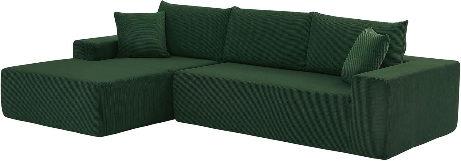 Minimalist Interior Sofa, Upholstered L Shape Cloud Couch, Chenille Modular Sofa Couch with Pillows for Living Room Apartment Studio/No Assembly Require-Left Facing Chaise(Blue)