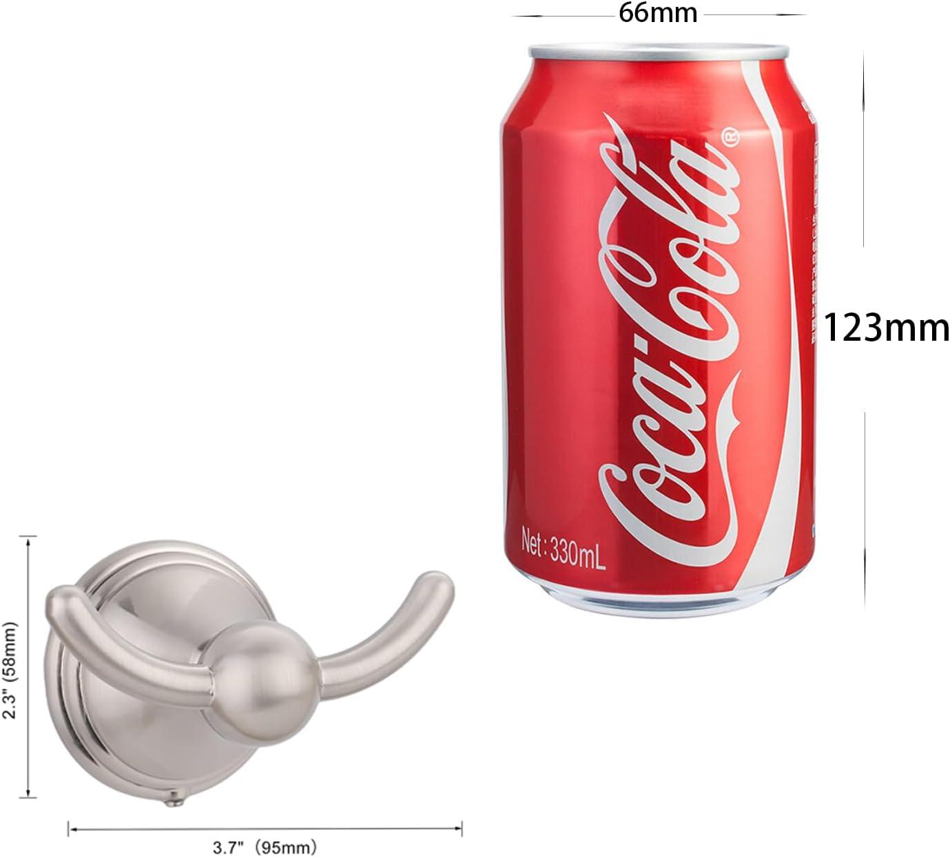 FILTA Bathroom Towel Hooks, Brushed Nickel Robe & Towel Hooks for Wall Mounted, Traditional Towel and Robe Hooks for Hanging Towels, Bath Towel Holder for Shower(2 Pack)