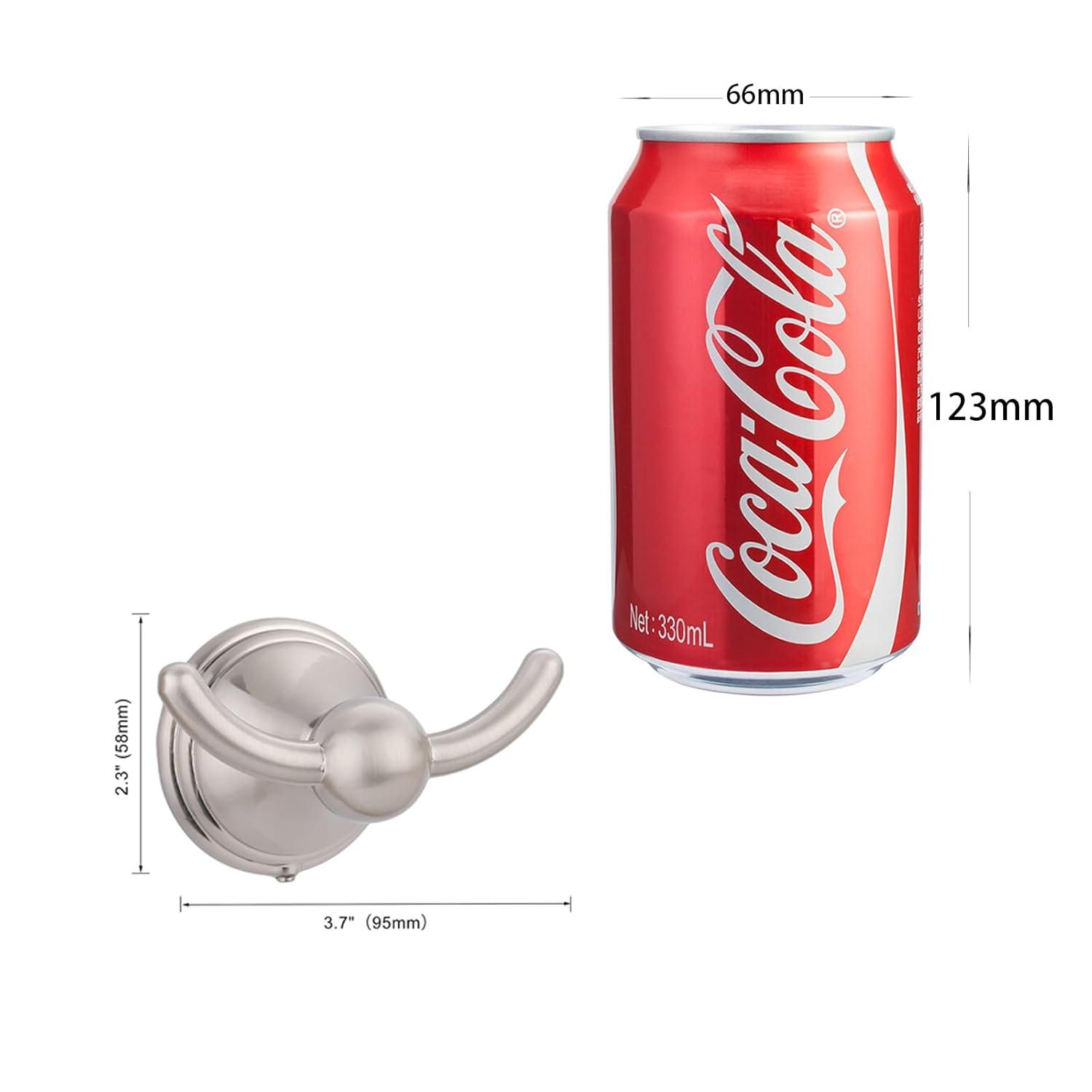 FILTA Bathroom Towel Hooks, Brushed Nickel Robe & Towel Hooks for Wall Mounted, Traditional Towel and Robe Hooks for Hanging Towels, Bath Towel Holder for Shower(2 Pack)