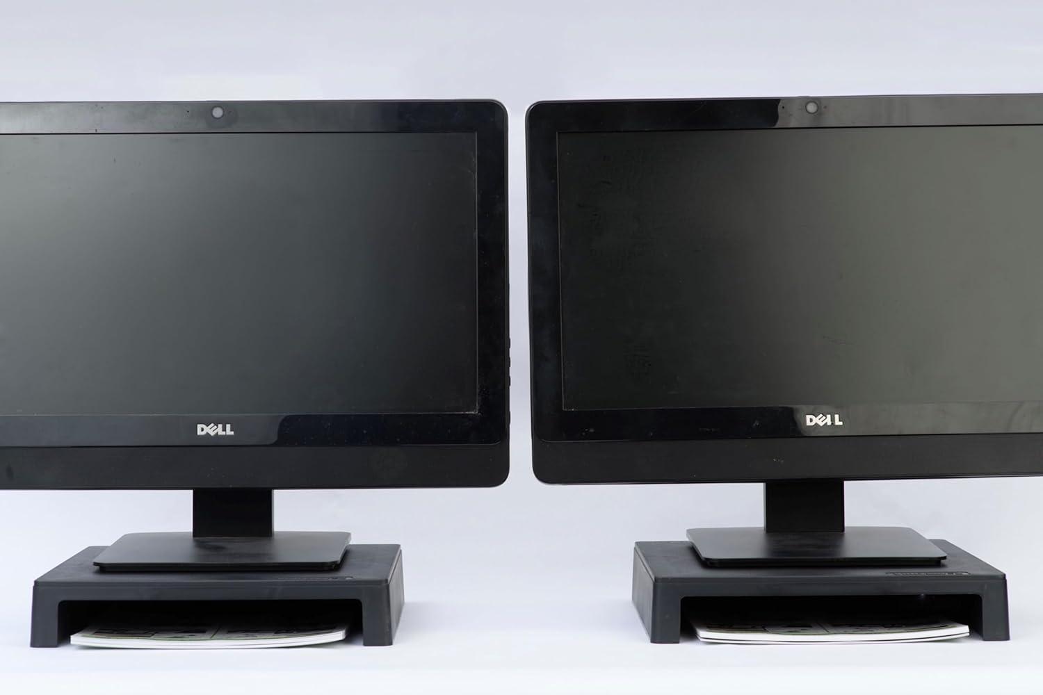 Vu Ryte (VUR 4855) Stackable 2" Computer Monitor Stand, Black - Set of 2