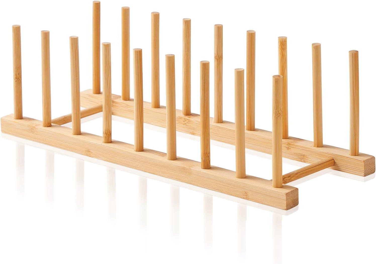 Foldable Bamboo 7-Grid Dish Drying Rack