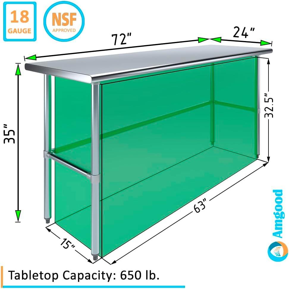 Amgood Stainless Steel Open Base Work Table & Reviews | Wayfair