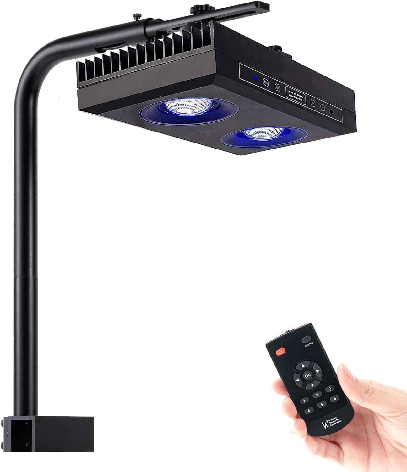 Adjustable Black Aluminum LED Aquarium Light with Remote