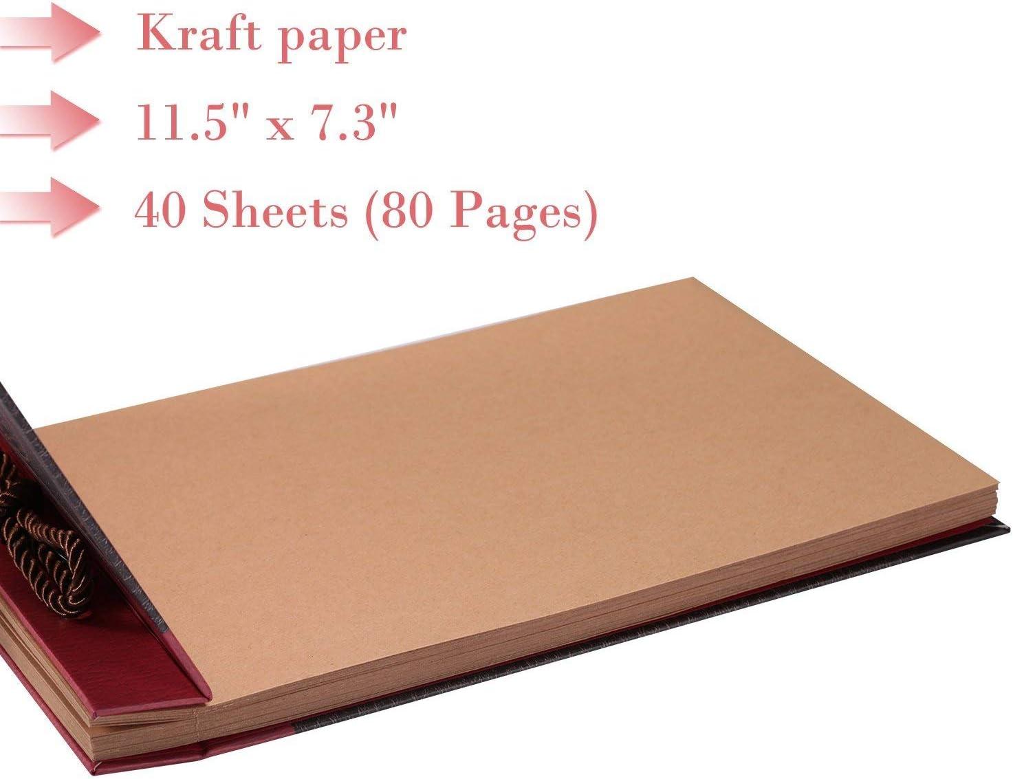 Handcrafted Retro Leather-Bound Scrapbook with Canvas Cover