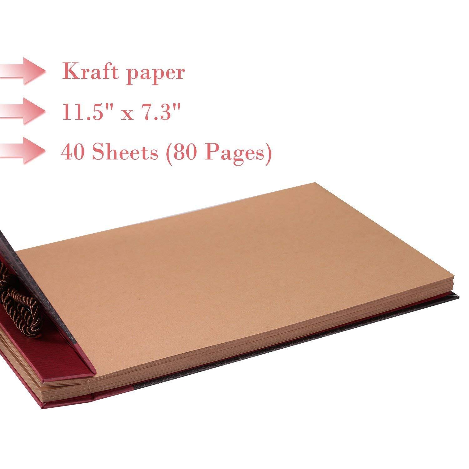 Handcrafted Retro Leather-Bound Scrapbook with Canvas Cover