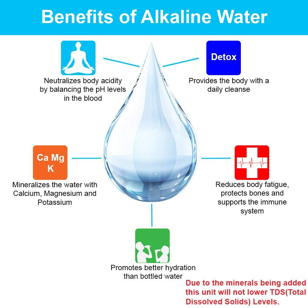 APEX EXPRT MR-2050 Dual Countertop Water Filter - Carbon and Mineral pH Alkaline, Easy Install Faucet - Reduces Heavy Metals, Bad Taste and Up to 99% of Chlorine (White)