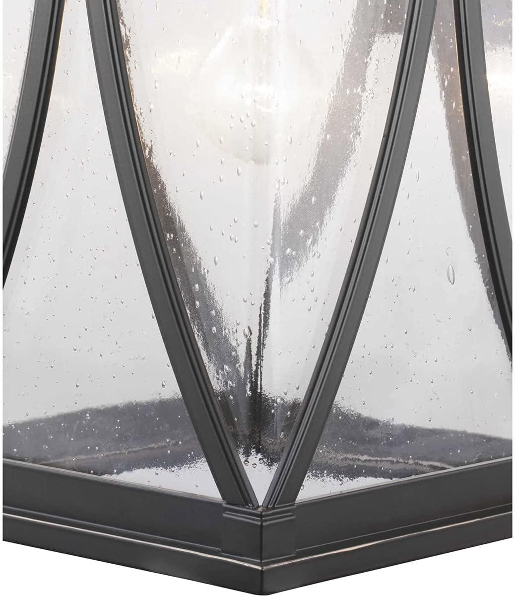 Progress Lighting Abbott 1-Light Outdoor Wall Lantern in Antique Bronze with Seeded Glass Shade