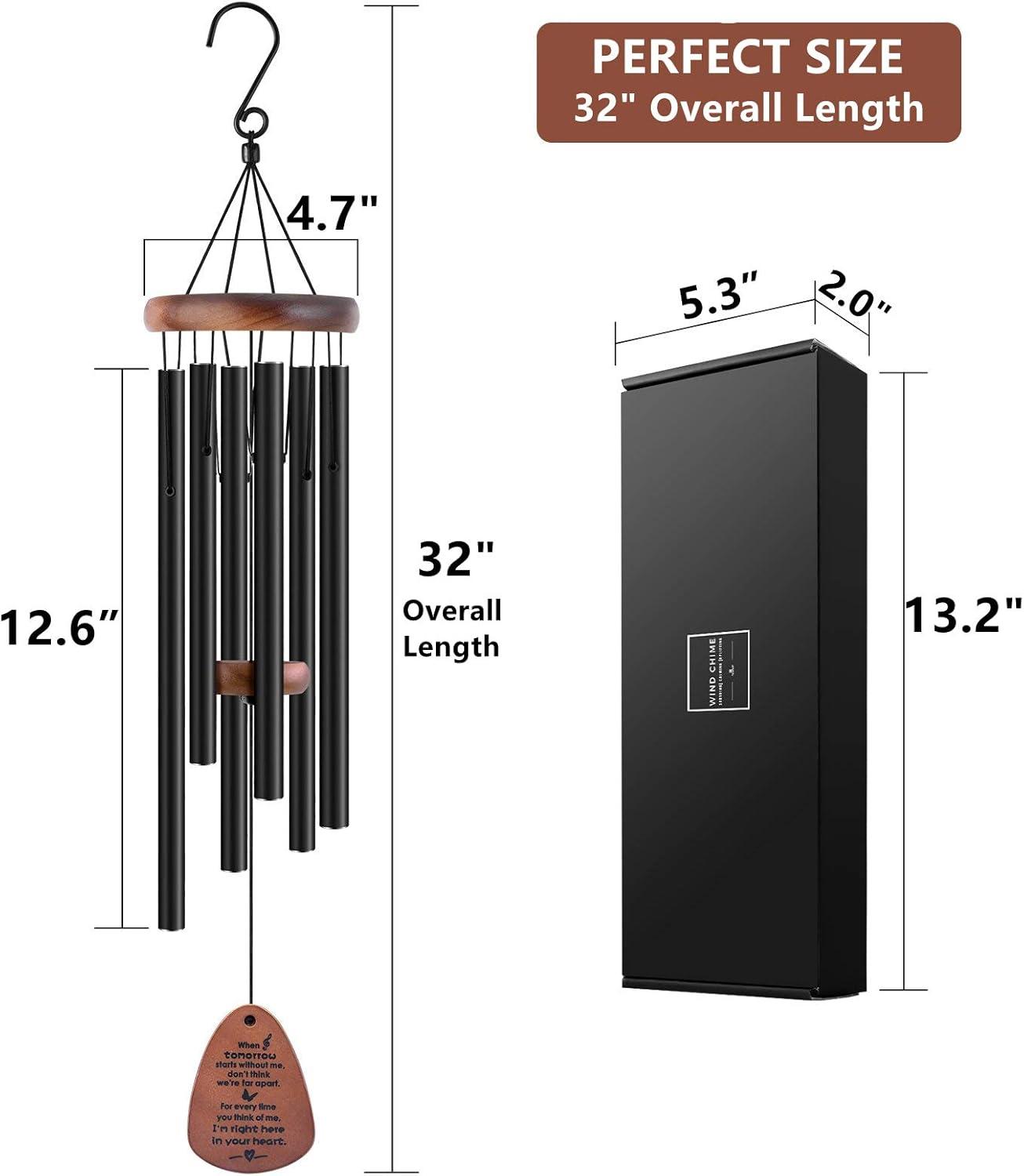 Sympathy Gifts for Loss of Loved One 32" Memorial Wind Chimes for Loss of Loved One Bereavement Condolence Gifts Sympathy Windchimes Memory Wind Chime with Memorial Card