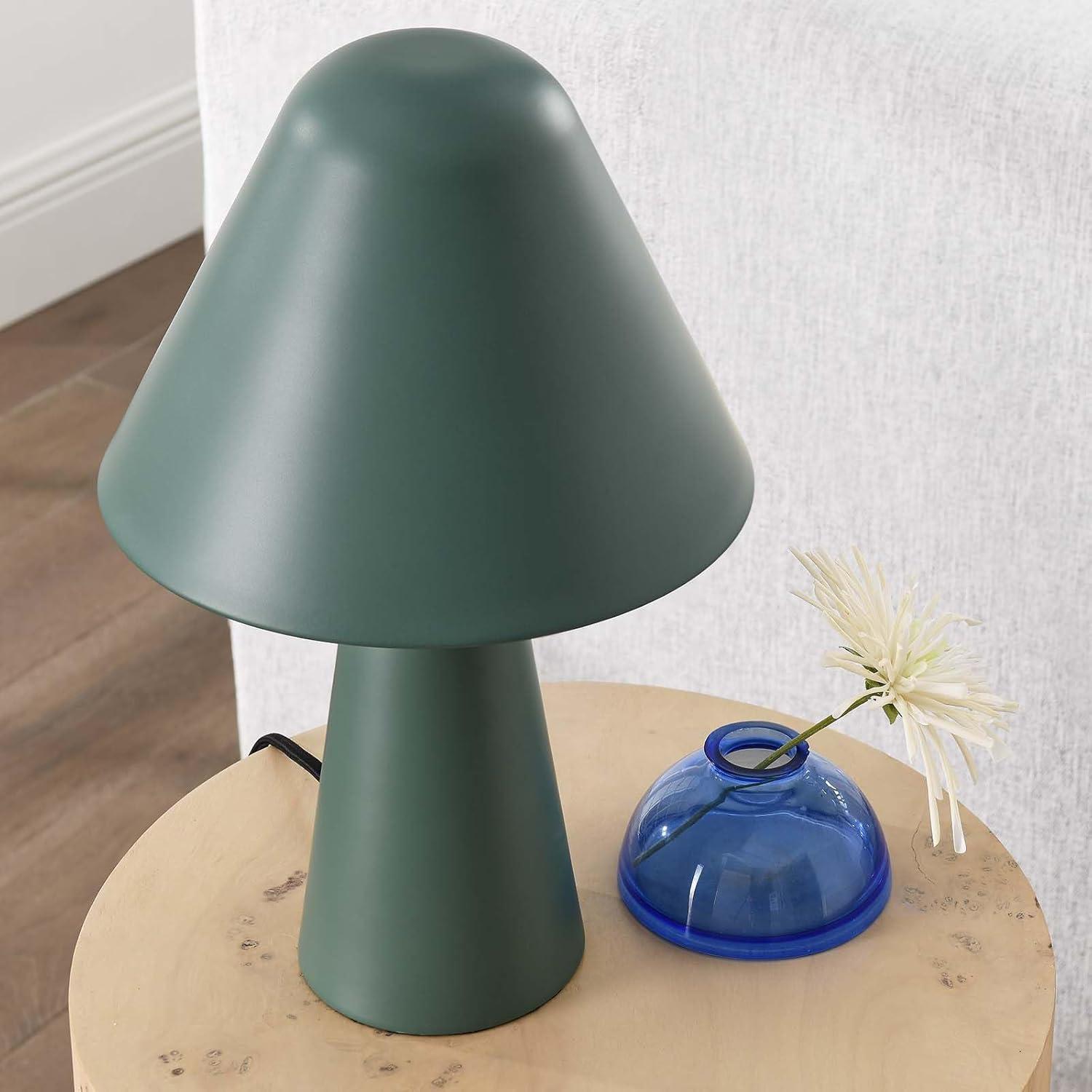 Green Metal Mushroom Adjustable Table Lamp