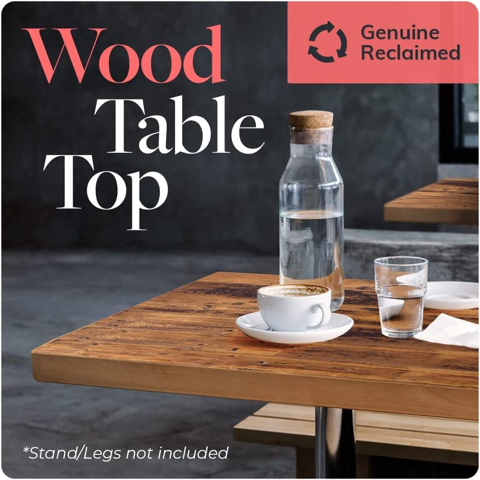 HEIRLOUM Reclaimed Wood Table Top - Rustic Recycled Solid Wood Perfect for Kitchens, Dining and Coffee Table Top (1pc 24" x 24", SP2424)