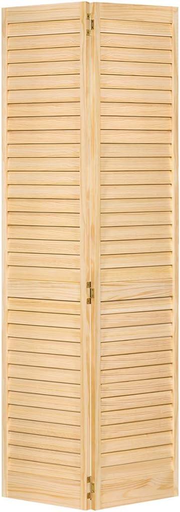 Kimberly Bay Louvered Wood Unfinished Plantation Bi-Fold Door