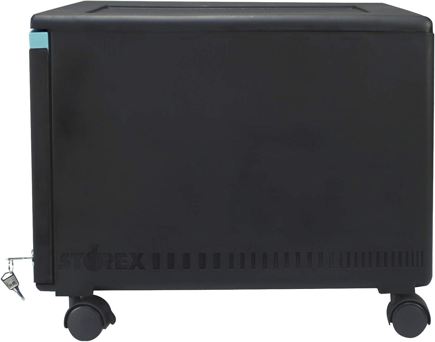 Single-Drawer Mobile Filing Cabinet 14.75w x 18.25d x 12.75h, Black/Teal