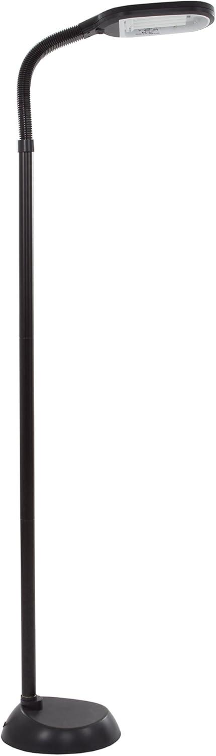 Adjustable Floor Lamp - 6ft Full Spectrum Natural Sunlight Lamp with Bendable Neck - Reading, Crafts, Esthetician Floor Light by Lavish Home (Black)