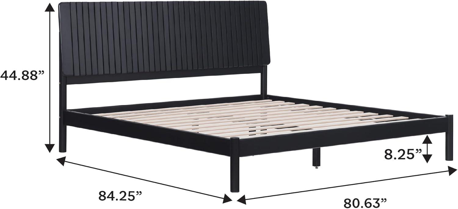 Walker Edison Transitional Solid Wood Platform King Bed - Brown