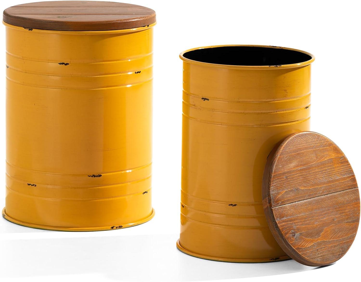 Hunter Green Galvanized Steel Multi-Use Storage Accent Table/Stool Set