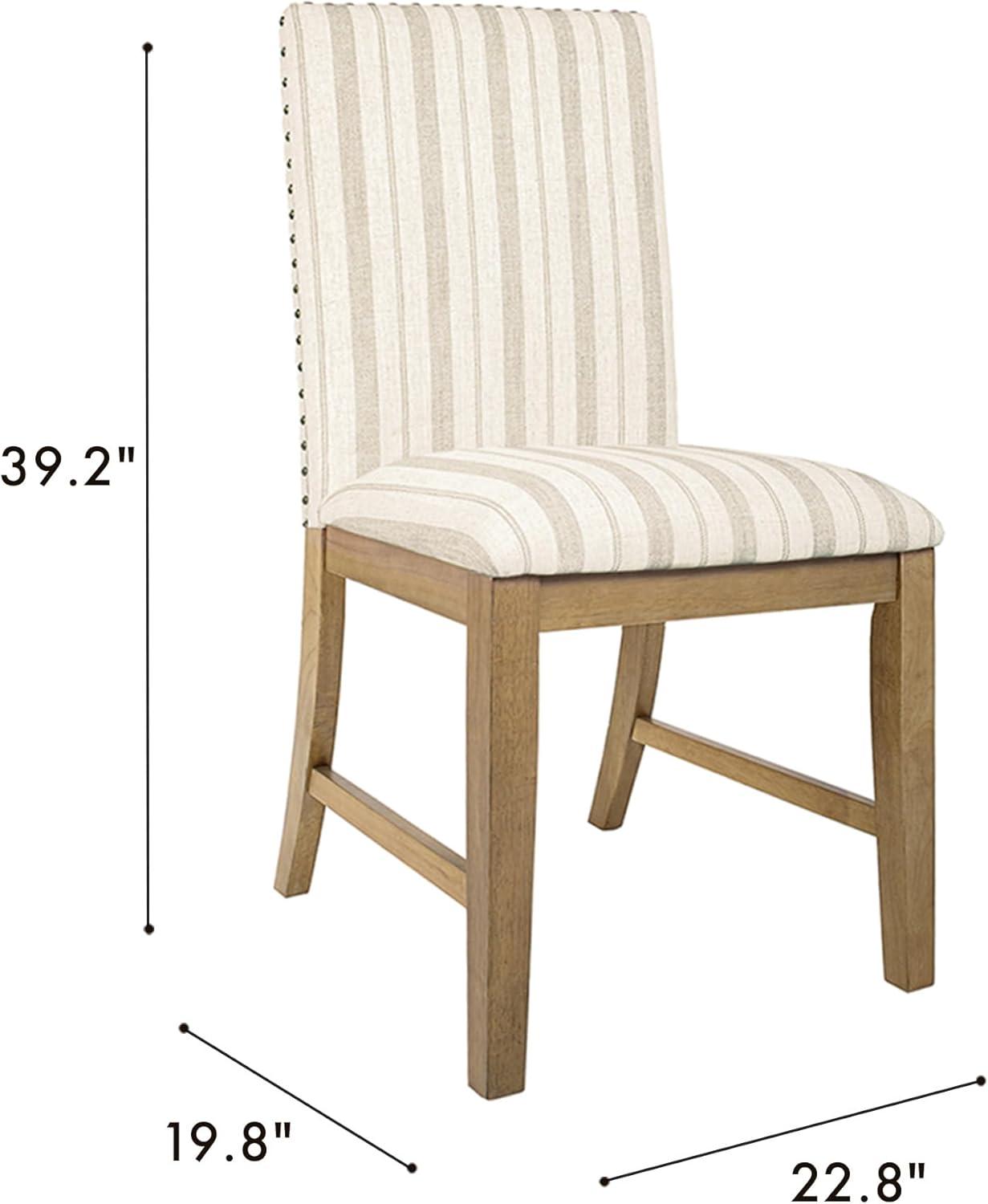 HomePop Set of 2 Upholstered Wood Apron Dining Chairs Plywood Frame, 300 lbs Capacity