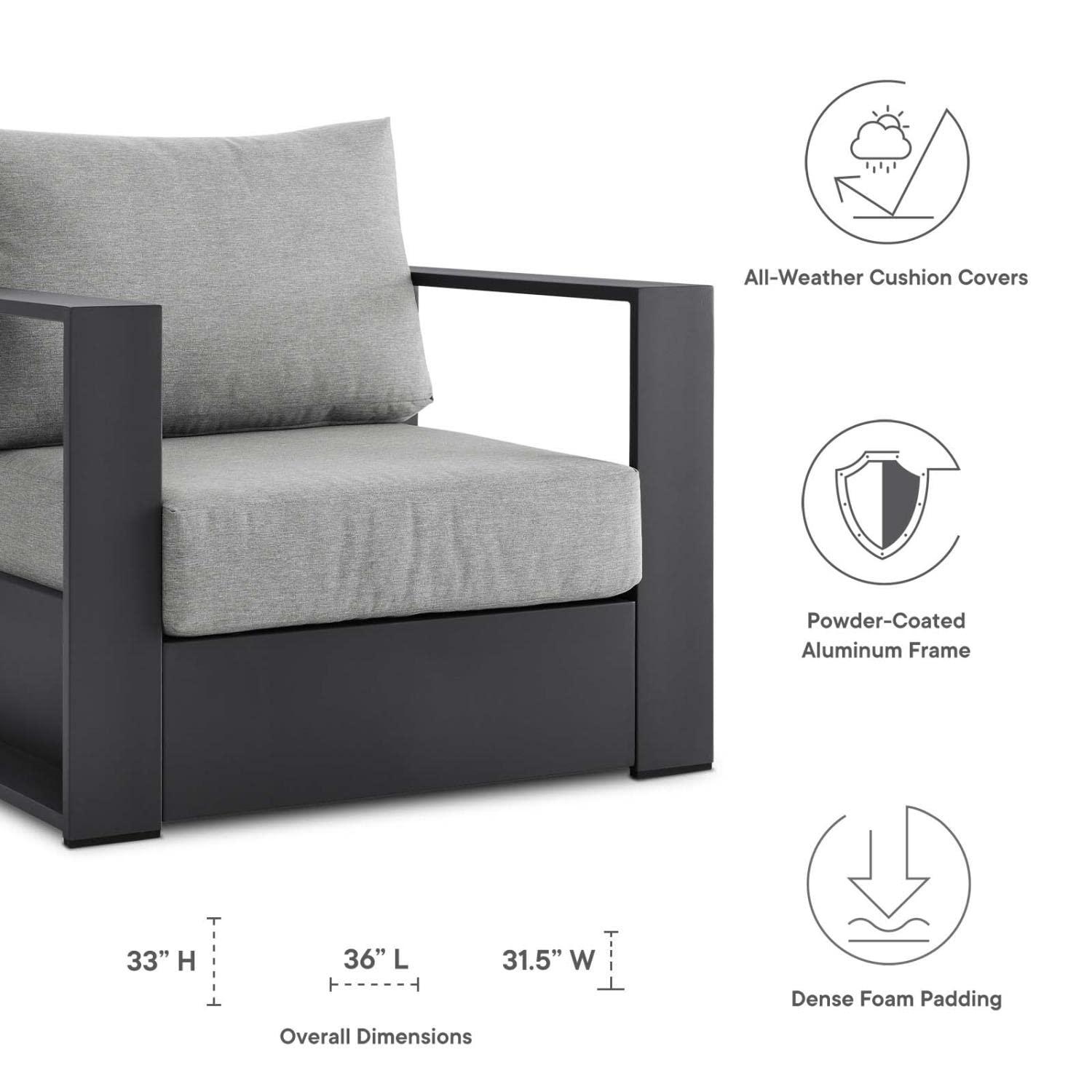 Modway Modway Tahoe Outdoor Patio Powder-Coated Aluminum Armchair Set (Set of 2)