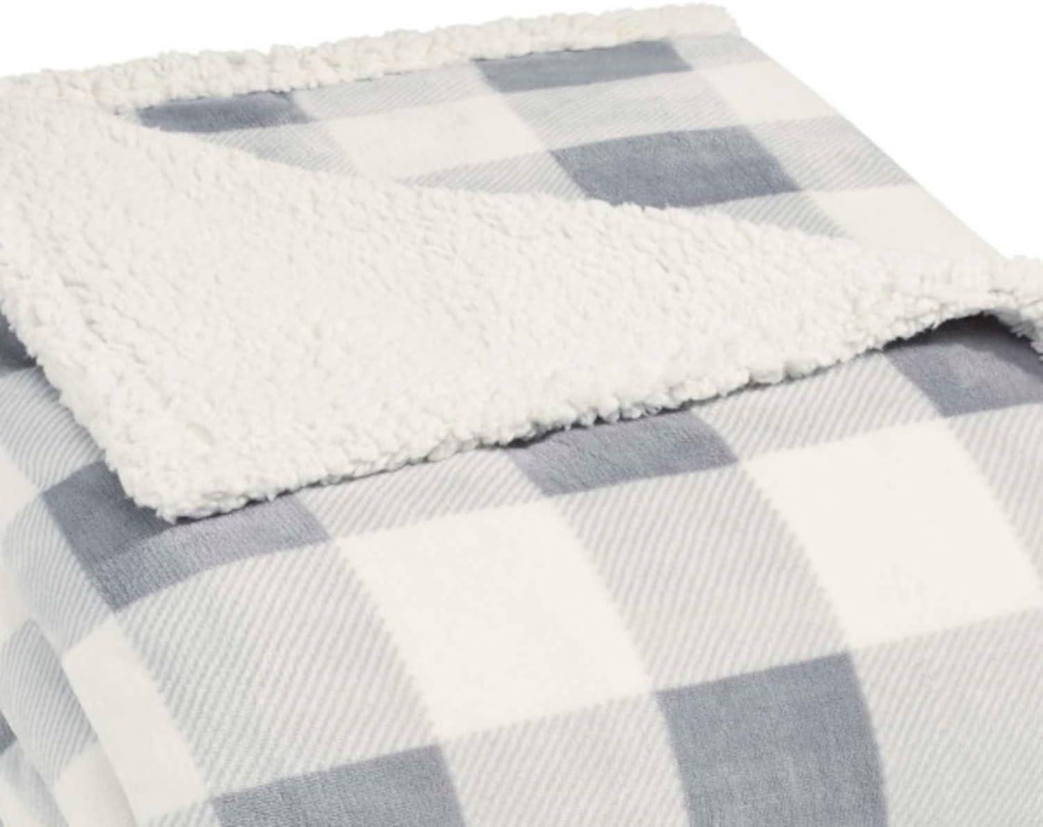 Eddie Bauer Plush Plaid Sherpa Blanket