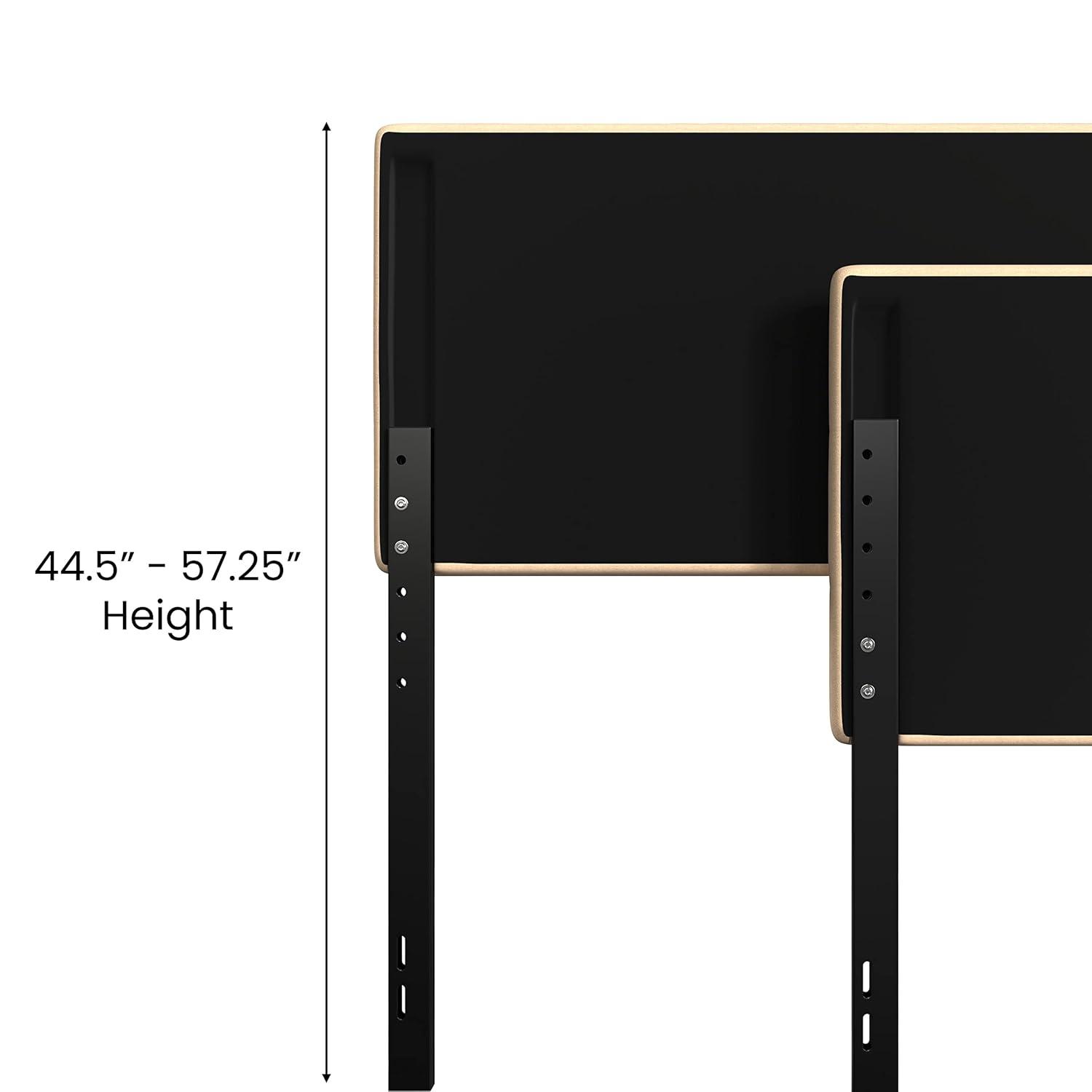 Flash Furniture Paxton Queen Channel Stitched Fabric Upholstered Headboard, Adjustable Height from 44.5" to 57.25" - Cream