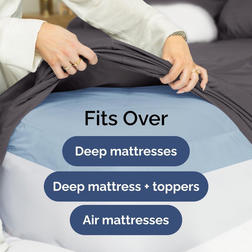 CGK Linens 6 Piece Extra Deep Pocket Ultra Soft & Cooling Sheet Set