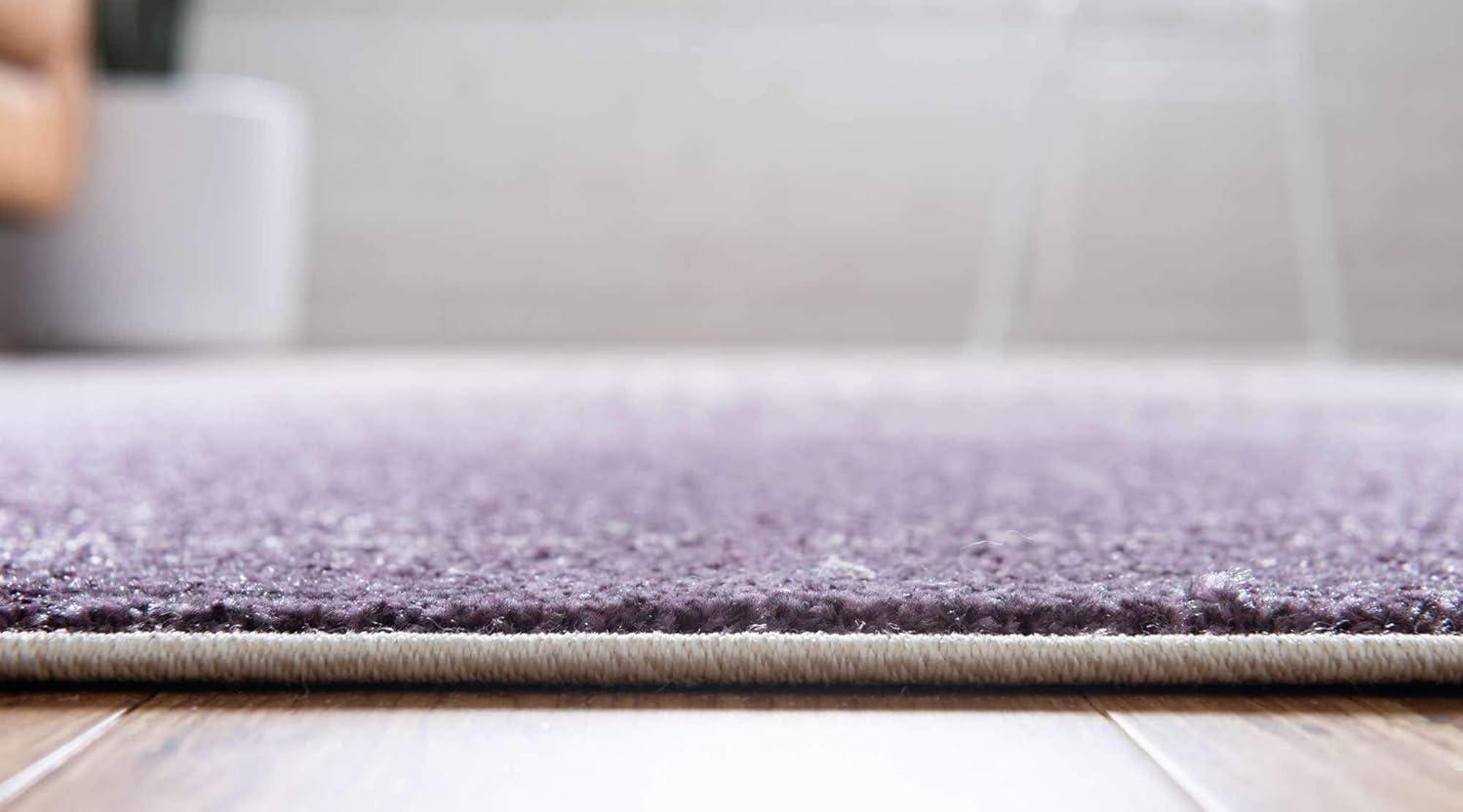 Purple and Ivory Low Pile Reversible Area Rug