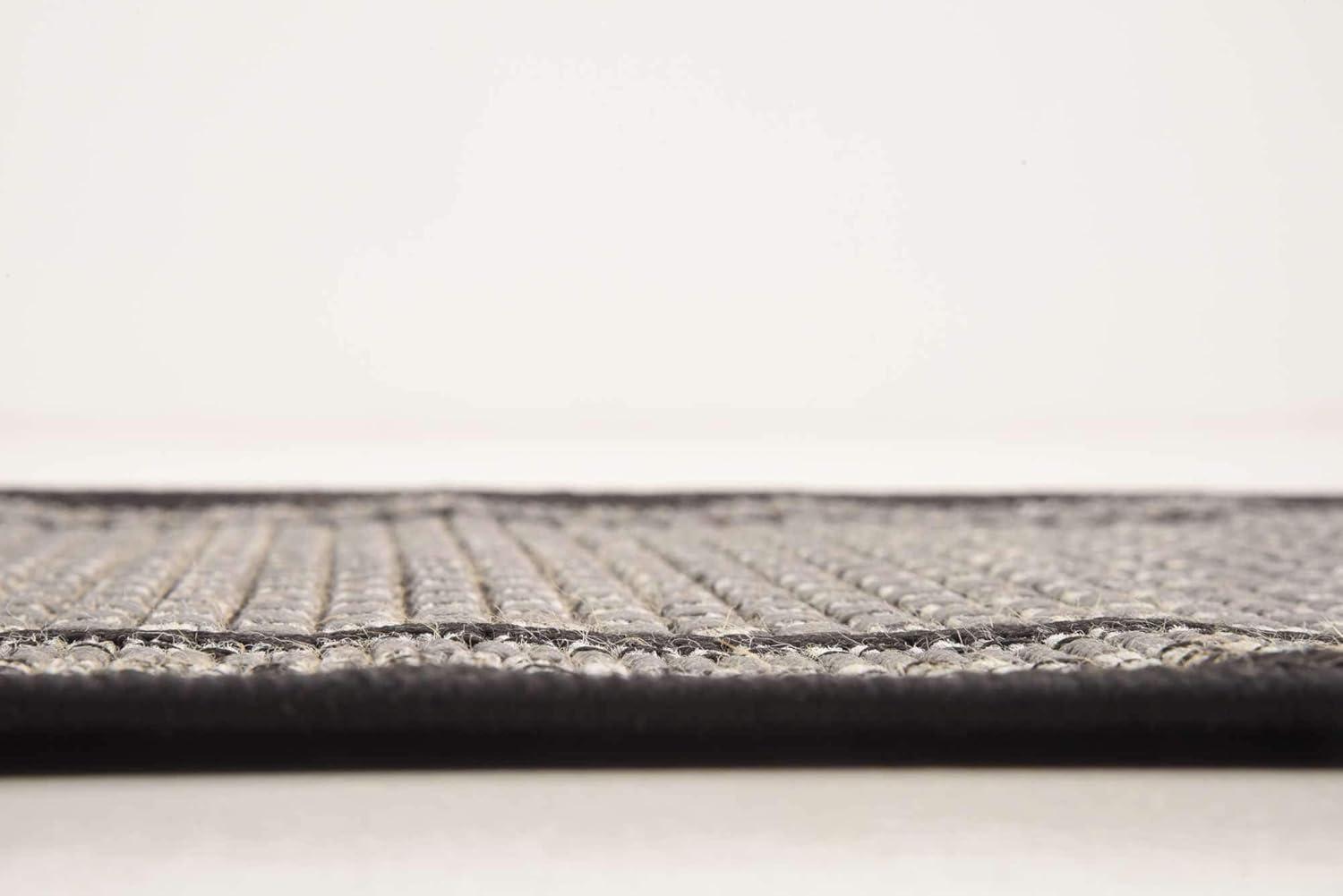 Unique Loom Outdoor Border Collection Area Rug - Multi Border (2' 2" x 6' 1" Runner Gray/Black)