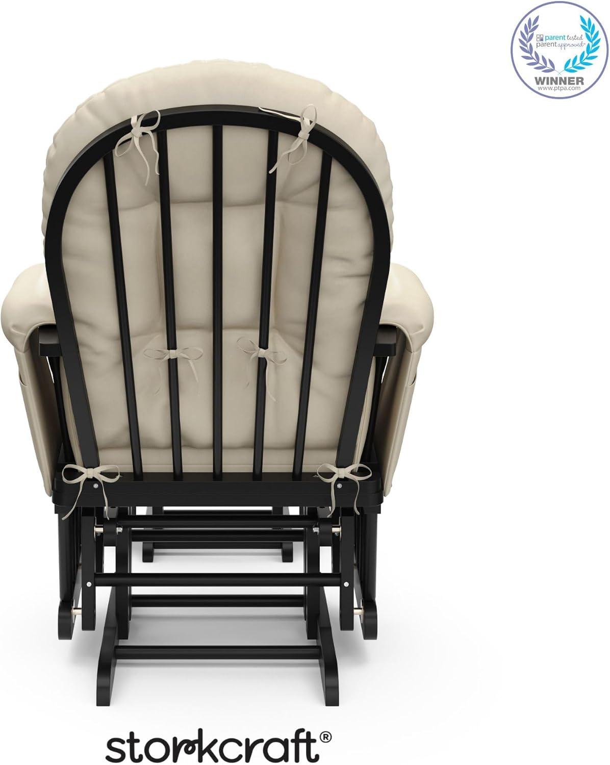 Storkcraft Hoop Infant Nursery Glider and Ottoman, Black with Beige