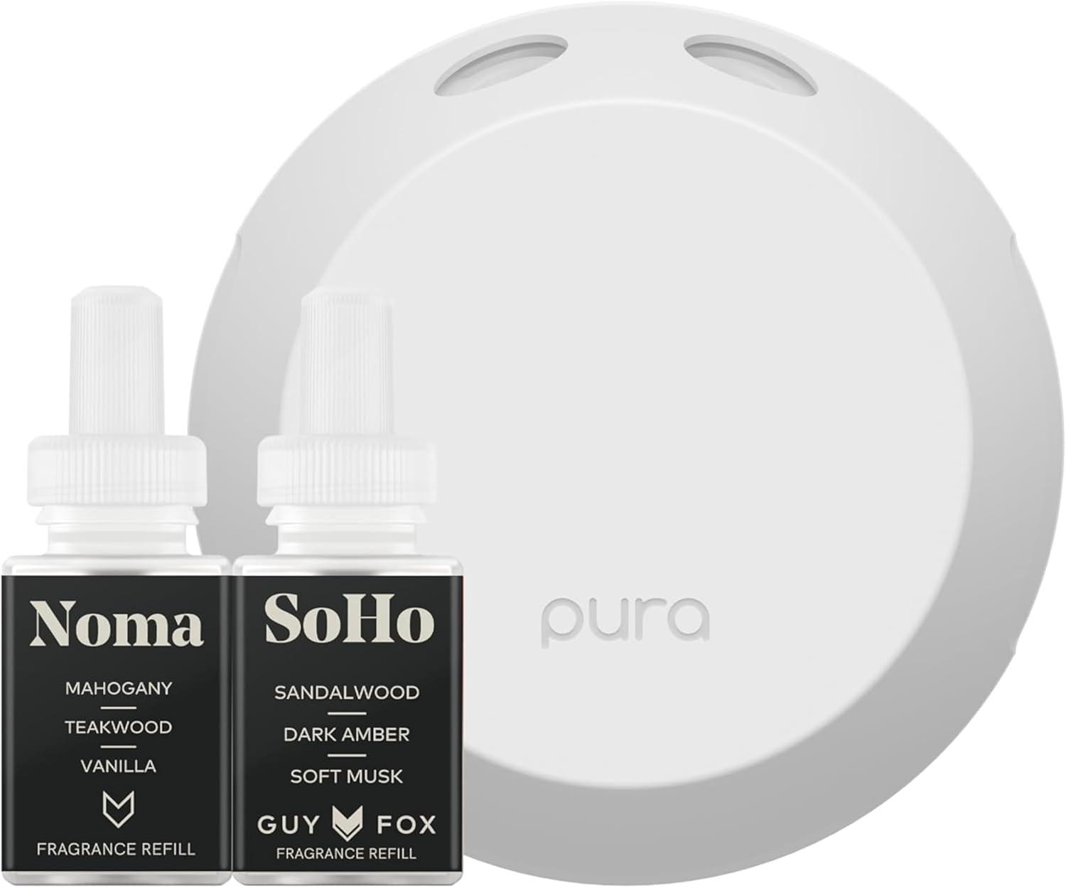 Smart Home Fragrance Diffuser Starter Set - Guy Fox SoHo and Noma Refills - Wi-Fi connected, customizable home scent