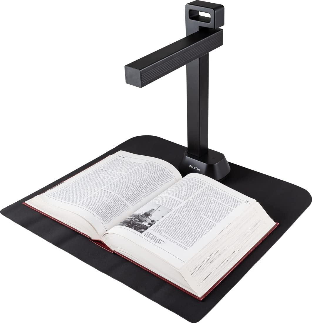 Black Overhead Book and Document Scanner with LED Light