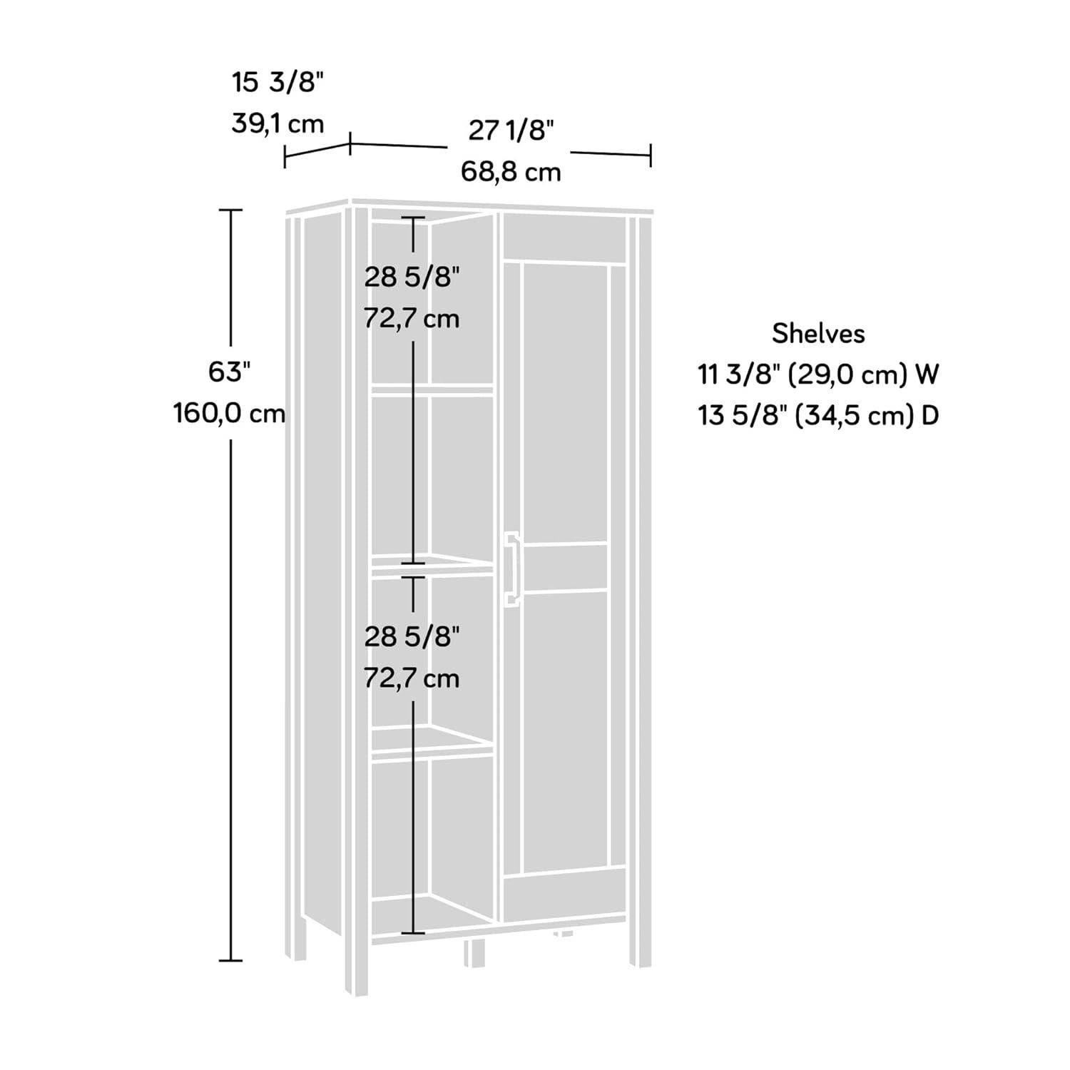 Storage Cabinet with Sliding Door Spring Maple - Sauder: Farmhouse Style, 8 Adjustable Shelves, MDF Construction