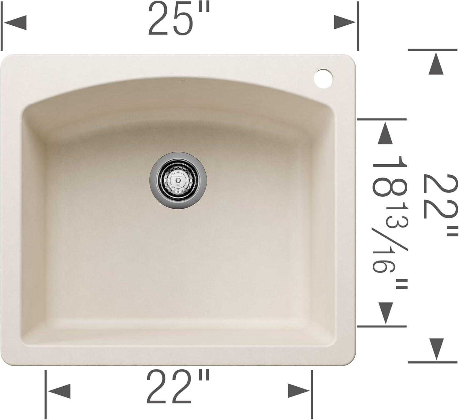 Diamond SILGRANIT 25" L X 22" W Drop-in/Undermount Kitchen Sink