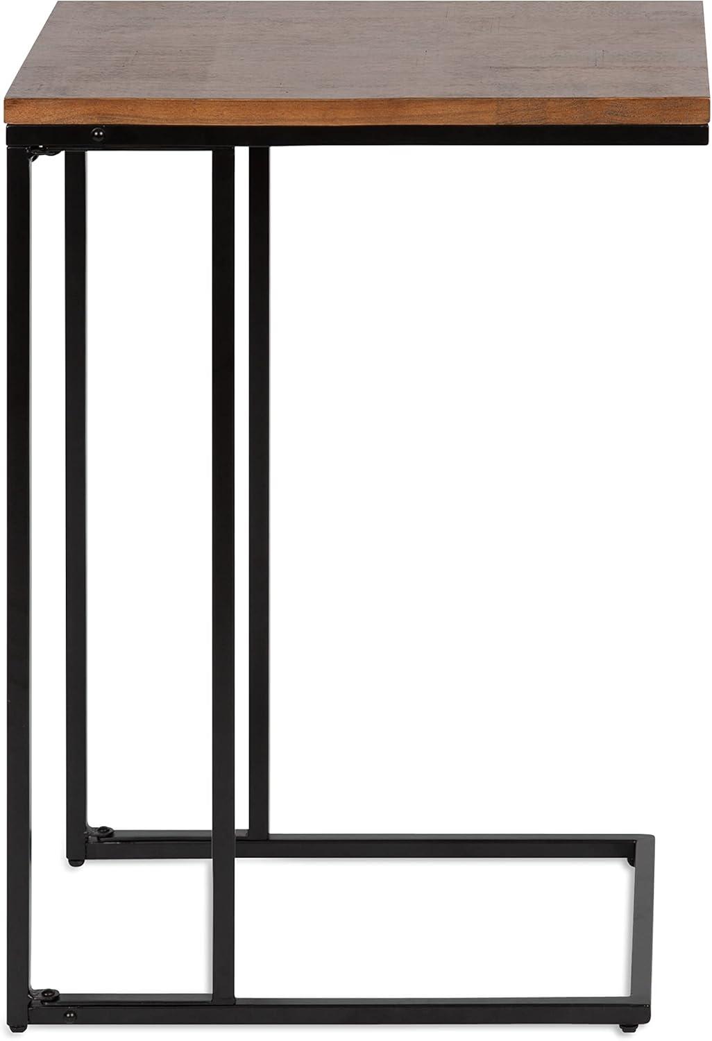 Kate and Laurel Lockridge Rectangle Wood C Table, 19x12x27, Walnut Brown