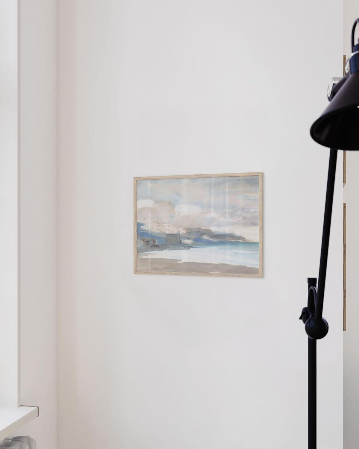 HAUS AND HUES Framed Coastal Wall Art – Bedroom and Living Room Masterpieces, Coastal Farmhouse Decor (Beige Frame, 11x14)