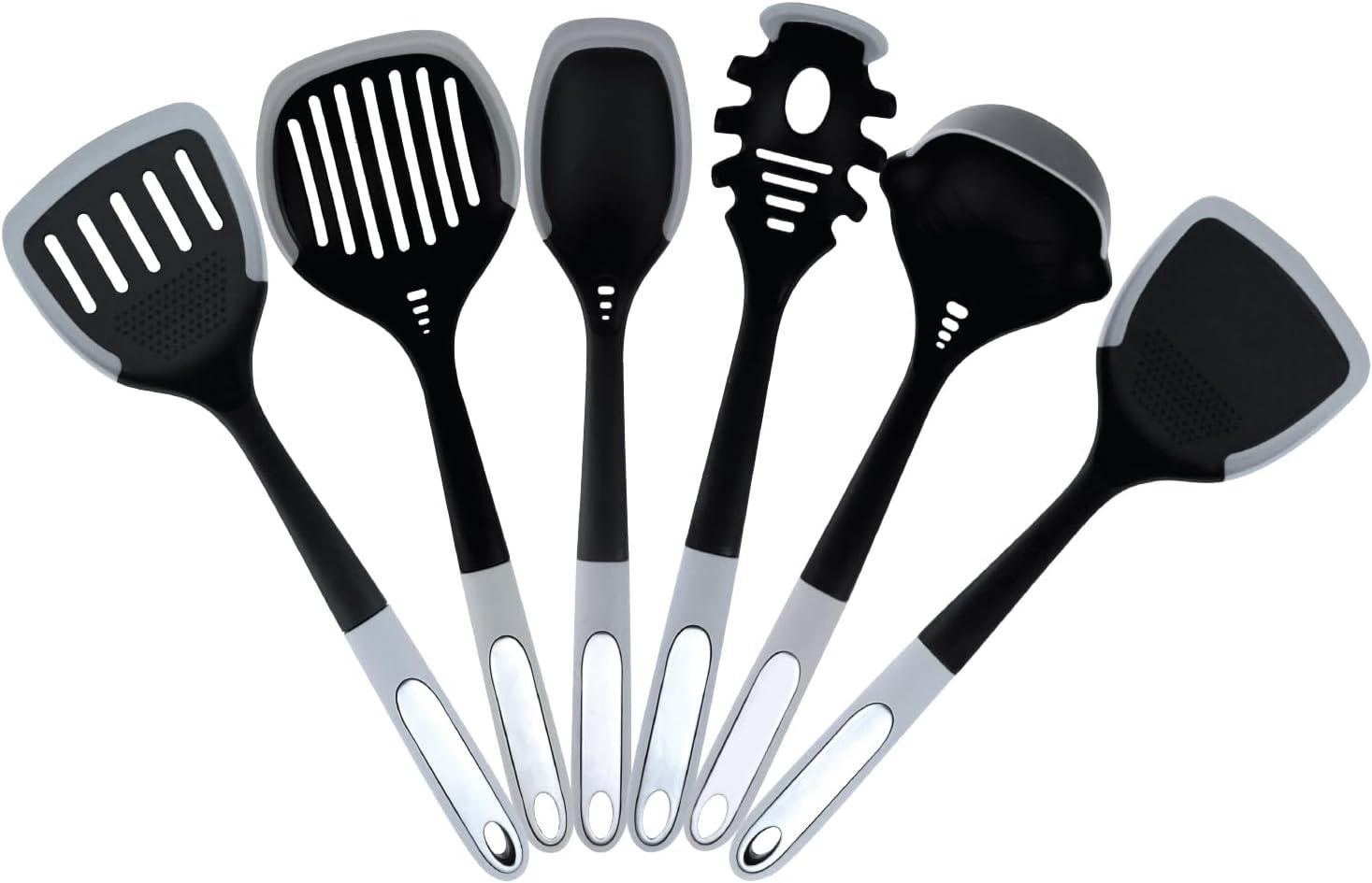 Gray Heat Resistant Nylon and Silicone 6-Piece Kitchen Utensils Set