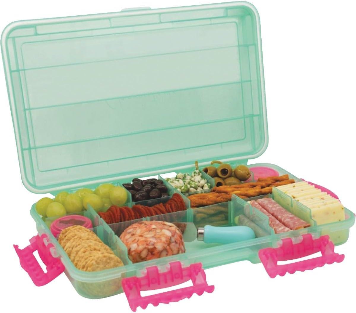 Charcuterie Safe By SubSafe - Waterproof Tackle Box Container Keeps Snacks Fresh & Dry On the Go - Snackle Box is Perfect for the Beach, Parties & Tailgating - BPA Free – Blue - As s