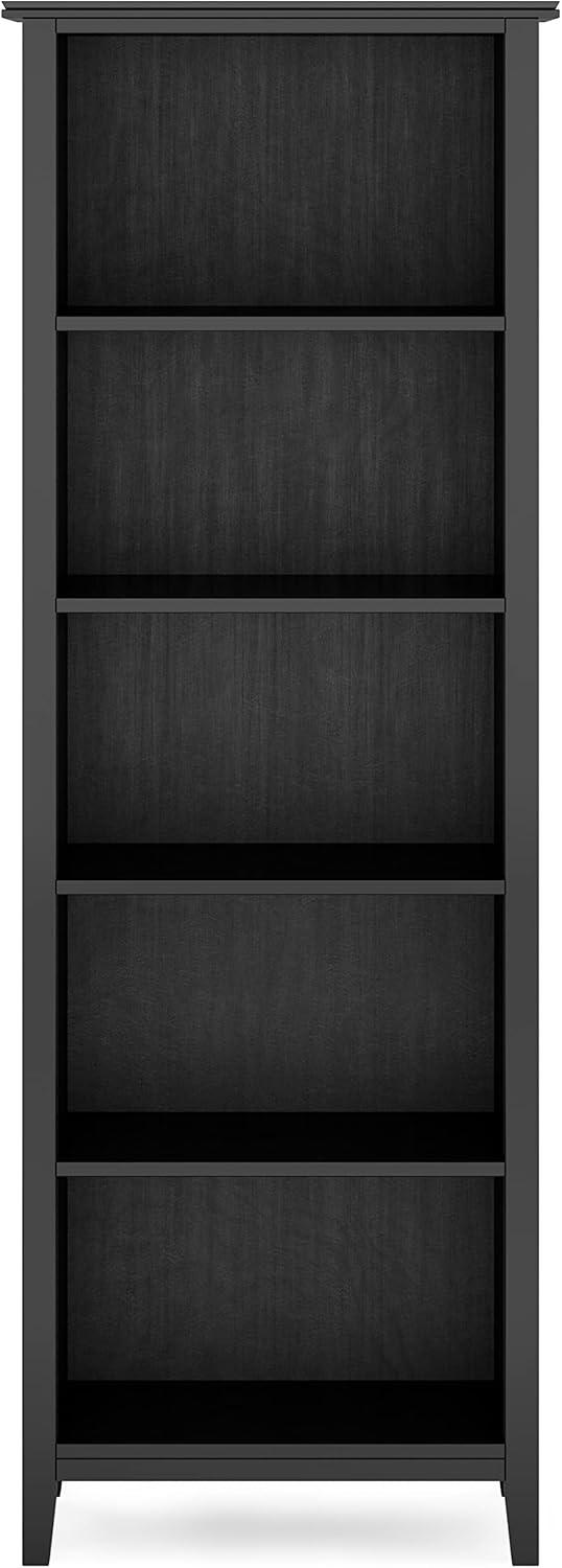 Artisan SOLID WOOD 72 inch x 26 inch Contemporary 5 Shelf Bookcase in Black