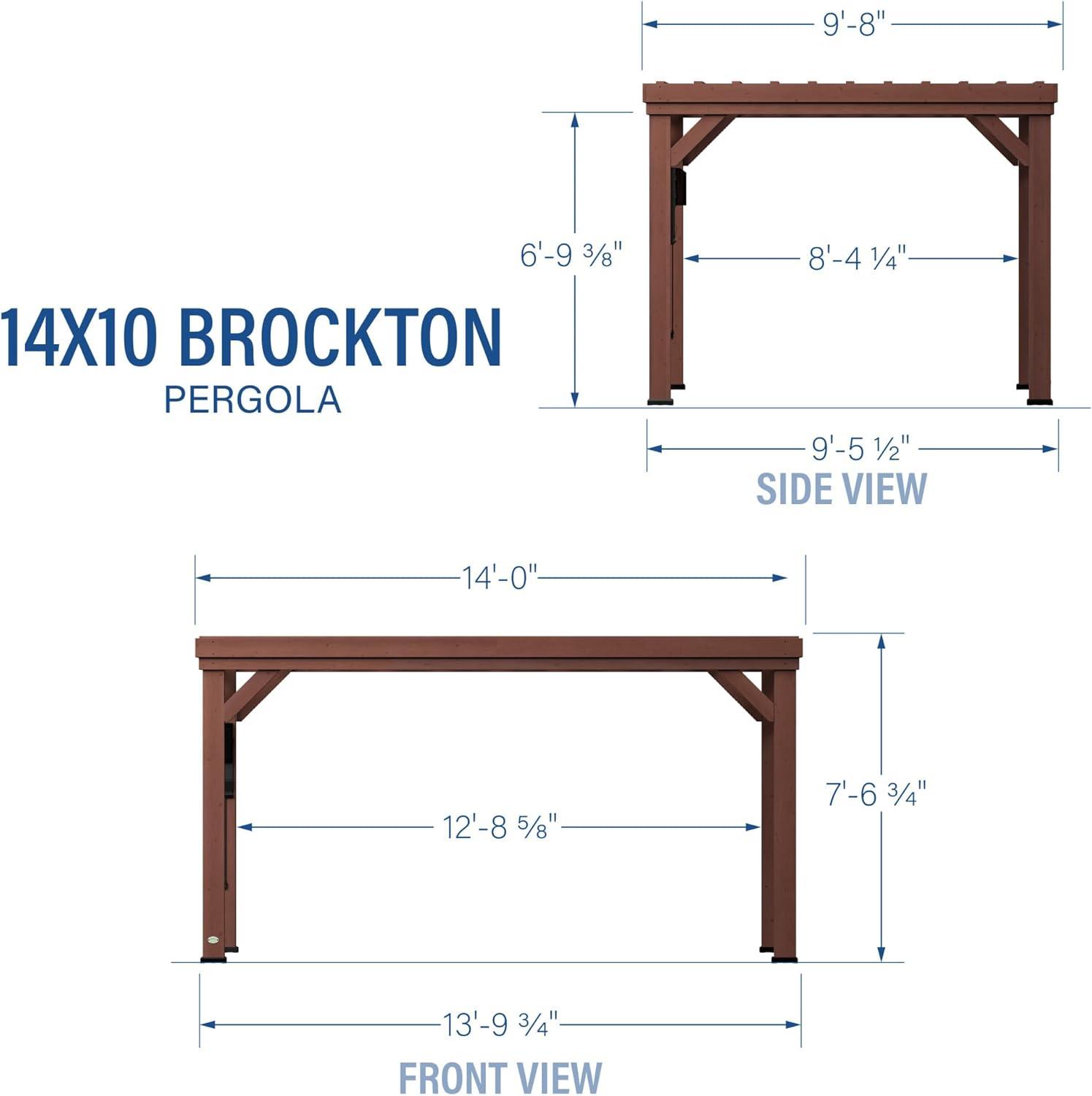 Backyard Discovery Backyard Discovery Brockton 14' x 10' Modern Cedar Wood Outdoor Patio Pergola Kit with PowerPort