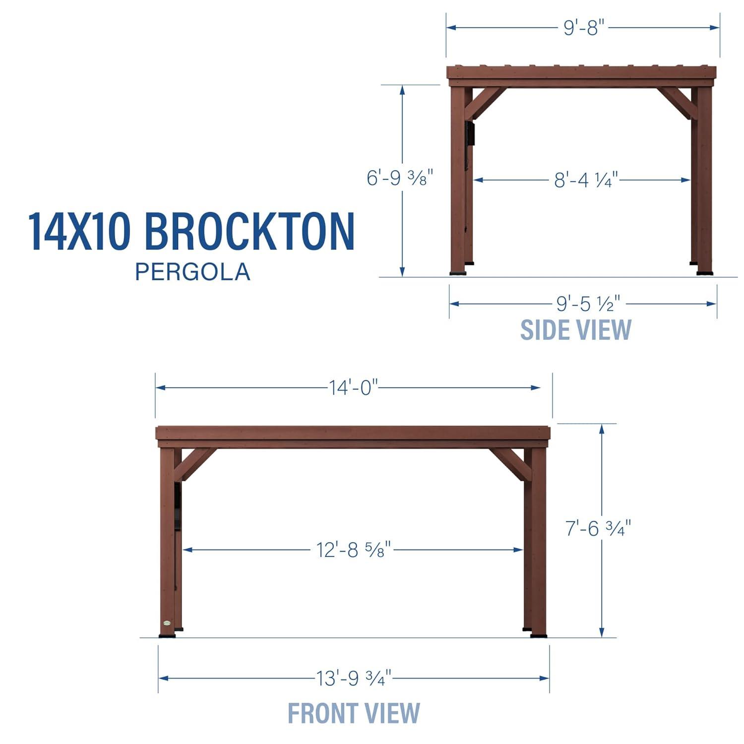 Backyard Discovery Backyard Discovery Brockton 14' x 10' Modern Cedar Wood Outdoor Patio Pergola Kit with PowerPort