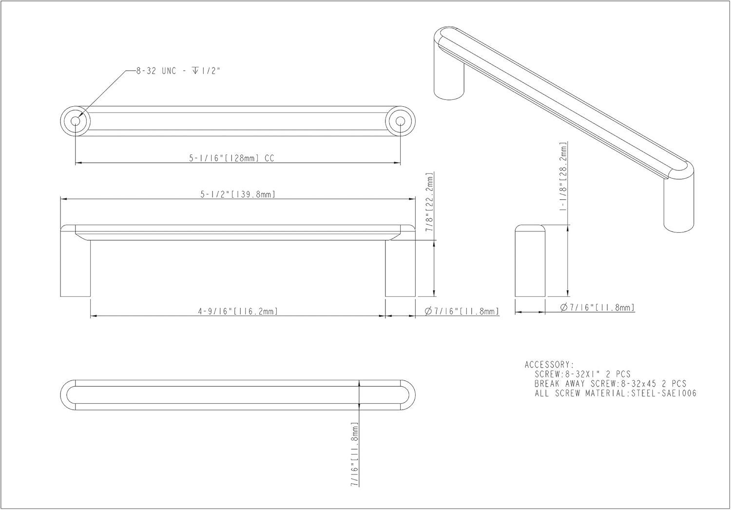 Gibson 128mm Center to Center Bar/Cabinet Pull