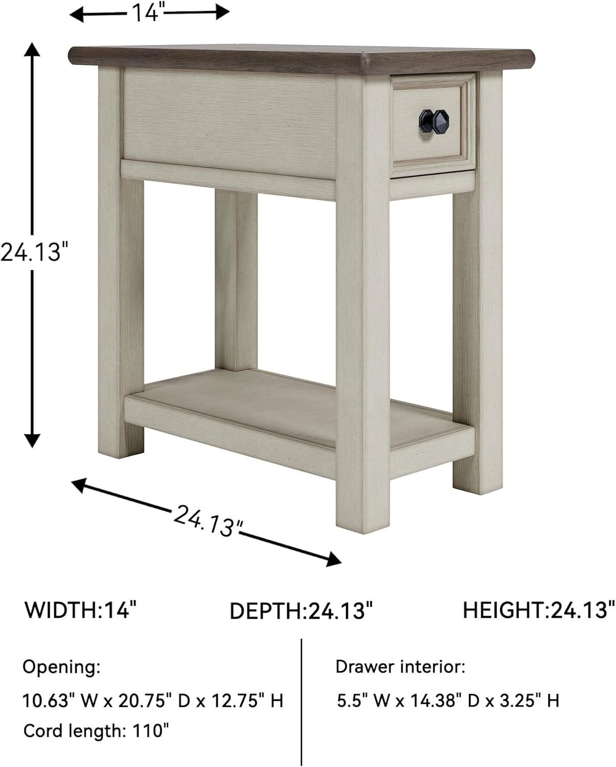 Signature Design by Ashley Casual Bolanburg Chairside End Table, Two-tone