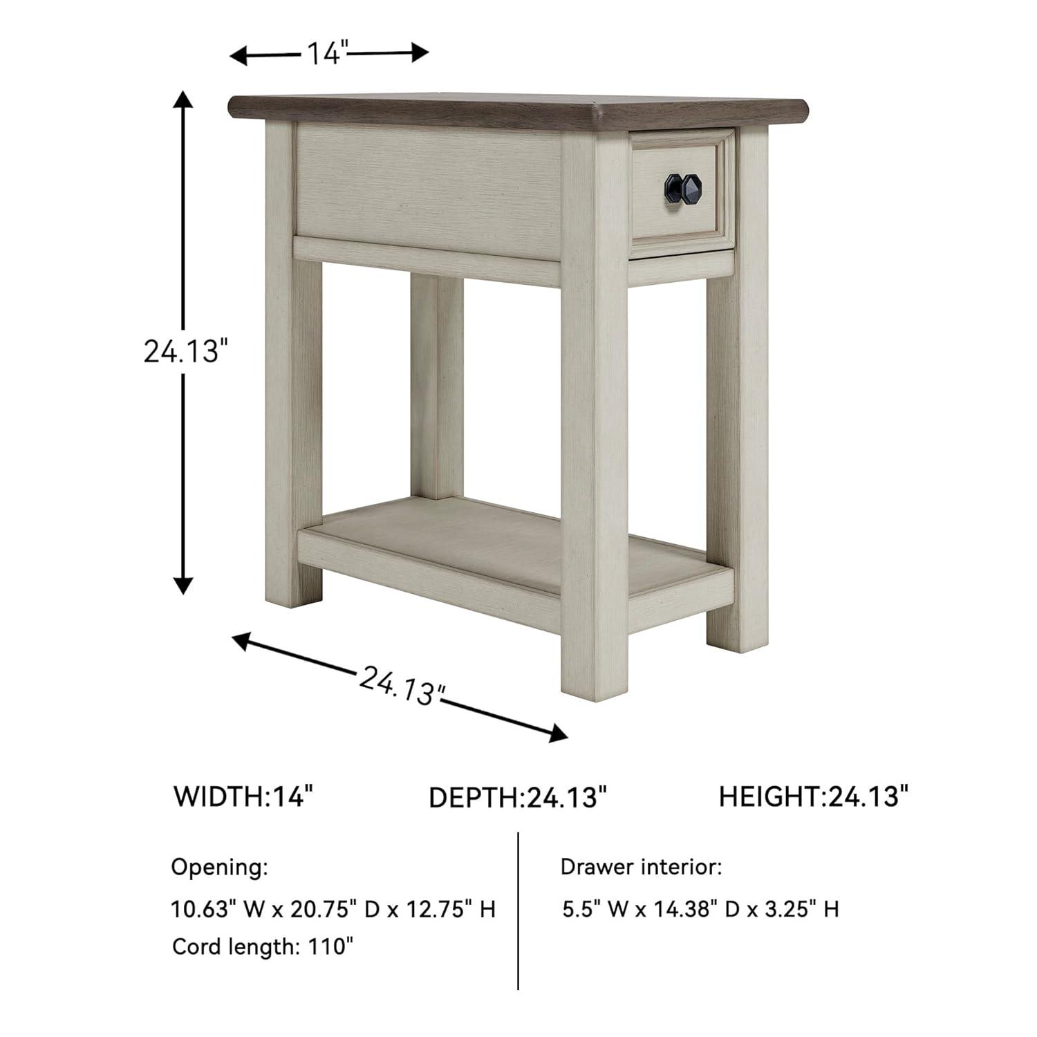 Signature Design by Ashley Casual Bolanburg Chairside End Table, Two-tone